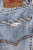 Chrome Hearts New Unisex Classic Leather Cross Casual Washed Jeans