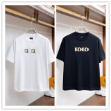 Fendi 26SS Fashion Embroidered Logo T-shirt Unisex Casual Versatile Short Sleeve