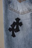 Chrome Hearts New Unisex Classic Leather Cross Casual Jeans