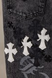 Chrome Hearts Unisex High Street Versatile Sanskrit Cross Casual Jeans
