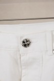 Chrome Hearts Unisex Classic Versatile Leather Cross Casual Jeans
