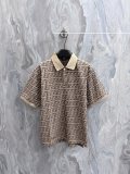 Fendi 26SS Classic Full GG Printed Collar Short Sleeved Polo Shirt