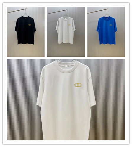 Dior Classic Simple Embroidered Short Sleeve Unisex Fashion Casual Versatile T-shirt