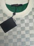 Louis Vuitton Fashion Checkerboard Gradient Jacquard Round Neck Short Sleeve Knitted Shirt