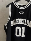 Balenciaga Couple Fashion Versatile Patchwork Embroidered Logo Basketball Tank Top