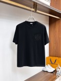 Loewe 26SS Fashion Embroidery Logo 7A Antibacterial T-shirt Unisex Casual Versatile Short Sleeve