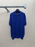 Louis Vuitton Fashion Chessboard Hollow Logo Jacquard Round Neck Short Sleeve Knitted Polo Shirt