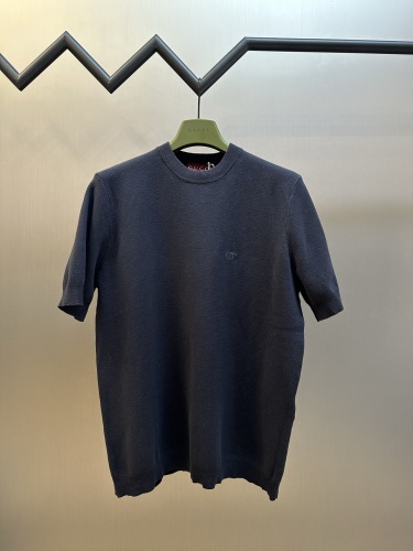 Gucci Couple Fashion Embroidery GG Casual Knitted Short Sleeve