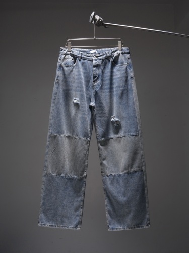 Dior 26SS Couple High Street Splicing Versatile Casul Jeans