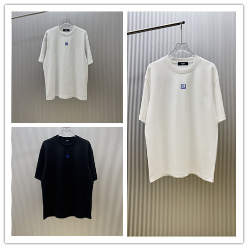 Fendi Classic Simple Embroidered Short Sleeves Unisex Fashion Casual Versatile T-shirt