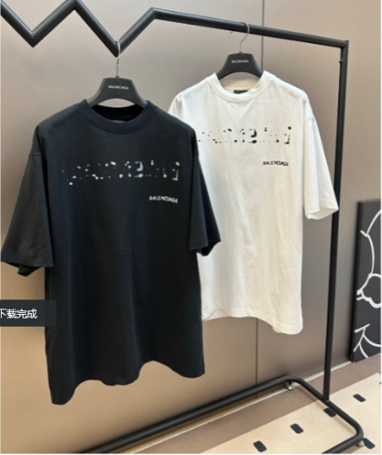 Balenciaga Classic Blur Letter Printed Short Sleeve Couple Versatile Casual T-shirt