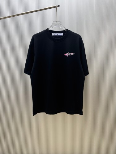 Off White Classic Inkjet Arrow Printed Short Sleeve Couple Fashion Casual Versatile T-shirt