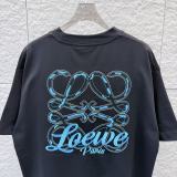 Loewe Fashion 3D Embroidered Logo Short Sleeve Unisex Loose Versatile T-shirt