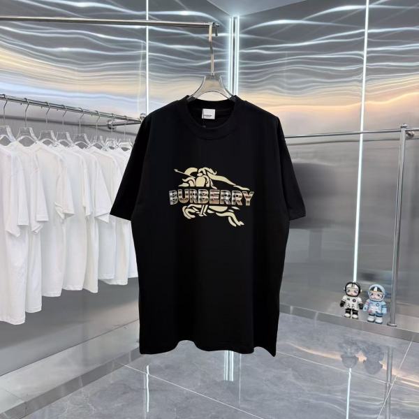 Burberry Classic 3D Logo War Horse Printed Short Sleeve Unisex Loose Versatile T-shirt