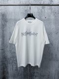 Yves Saint Laurent Fashion Flower Logo Printed Short Sleeve Unisex Loose Versatile T-shirt