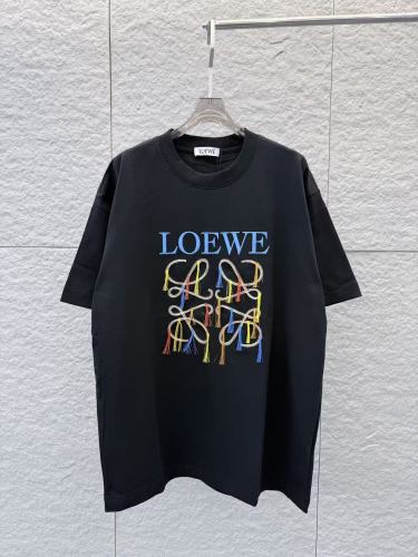 Loewe Fashion Tassel Embroidered Logo Short Sleeve Unisex Loose Versatile T-shirt