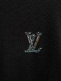 Louis Vuitton Unisex Fashion Hot Diamond Logo Round Neck Knitted Short Sleeve