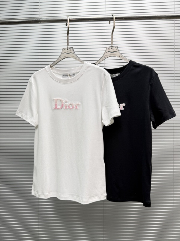 Dior 26SS Fashion 3D Embroidered Logo Short Sleeve Casual Versatile T-shirt