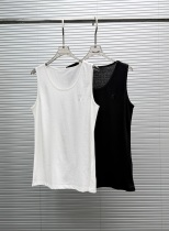 Yves Saint Laurent Classic Embroidered Logo Casual Sleeveless Tank Top Yves Saint Laurent Classic Embroidered Logo Casual Sleeveless Tank Top