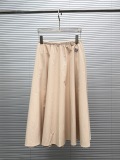 Moncler Women's Fashion Versatile Medium to Long Drawstring Skirt