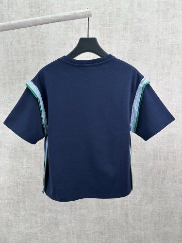Loewe 26SS Women's Fashion Embroidered Logo Casual T-shirt Unisex Versatile Round Neck Short Sleeve