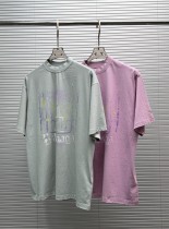 Balenciaga Fashion Fuzzy Letter Architectural Print T-shirt Couple Loose Casual Short Sleeve
