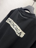 Balenciaga 26SS Classic Tape Label Short Sleeve Couple Versatile Casual T-shirt