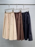 Moncler Women's Fashion Versatile Medium to Long Drawstring Skirt