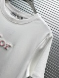 Dior 26SS Fashion 3D Embroidered Logo Short Sleeve Casual Versatile T-shirt