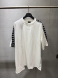 Balenciaga 26SS Fashion Contrast Spliced Sleeves T-shirt Couple Versatile Casual Short Sleeves