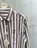 Loewe 26SS Unisex Fashion Embroidered Logo Color Blocked Striped Long Sleeved Shirt