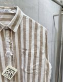Loewe 26SS Unisex Fashion Embroidered Logo Color Blocked Striped Long Sleeved Shirt