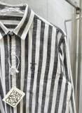 Loewe 26SS Unisex Fashion Embroidered Logo Color Blocked Striped Long Sleeved Shirt