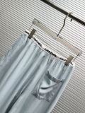Chanel Fashion Letter Ribbon Drawstring Wide Leg Pants