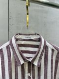 Loewe 26SS Unisex Fashion Embroidered Logo Color Blocked Striped Long Sleeved Shirt