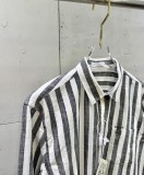 Loewe 26SS Unisex Fashion Embroidered Logo Color Blocked Striped Long Sleeved Shirt