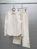 Gucci 2026 New Fashion Full Logo Jacquard Versatile Casual Shirt Set