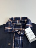 Balenciaga Fashion Retro Checkered Splicing Fake Two Piece Cowboy Jacket