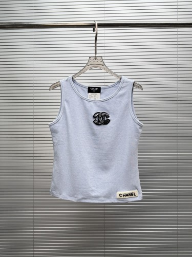 Chanel Women's Fashion Embroidered Logo Versatile Sleeveless Tank Top