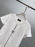 Chanel Fashion Embroidered Logo T-shirt Women's Versatile Casual Short Sleeves