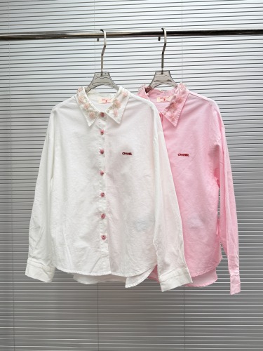 Chanel 2026 Women's Fashion Heavy Industry Bead Embroidered Long Sleeve Shirt