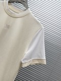 Loewe 2026 Fashion Embroidery Logo Color blocked T-shirt Women's Casual Round Neck Short Sleeve
