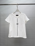 Chanel Fashion Embroidered Logo T-shirt Women's Versatile Casual Short Sleeves