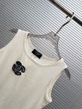 Chanel Women's Fashion Embroidered Logo Versatile Sleeveless Tank Top