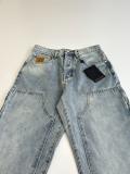 Louis Vuitton New Fashion Embroidered Logo Washed Workwear Wide Leg Casual Jeans