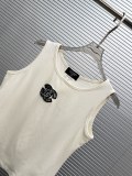 Chanel Women's Fashion Embroidered Logo Versatile Sleeveless Tank Top