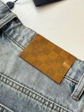 Louis Vuitton New Fashion Embroidered Logo Washed Workwear Wide Leg Casual Jeans