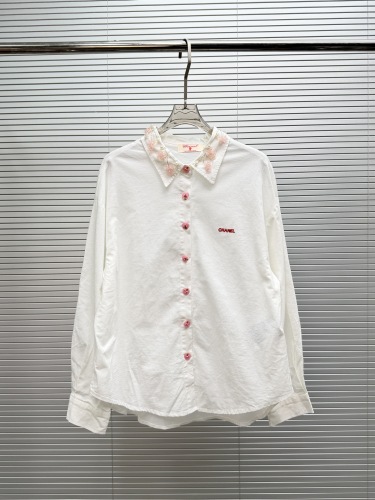 Chanel 2026 Women's Fashion Heavy Industry Bead Embroidered Long Sleeve Shirt