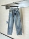 Louis Vuitton New Fashion Embroidered Logo Washed Workwear Wide Leg Casual Jeans