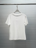 Chanel 2026 Women's Fashion Nail Bead Embroidered Round Neck T-shirt Unisex Casual Loose Short Sleeve